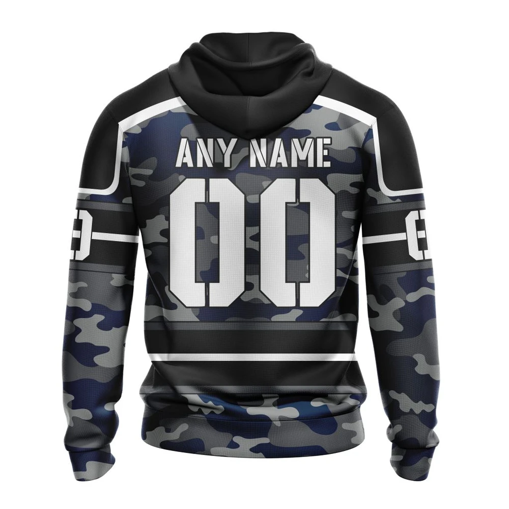 Hoodie NHL Winnipeg Jets, Specialized Design Wih Camo Team Color And Military Force Logo QTNHL080524A3519HD - Image 2