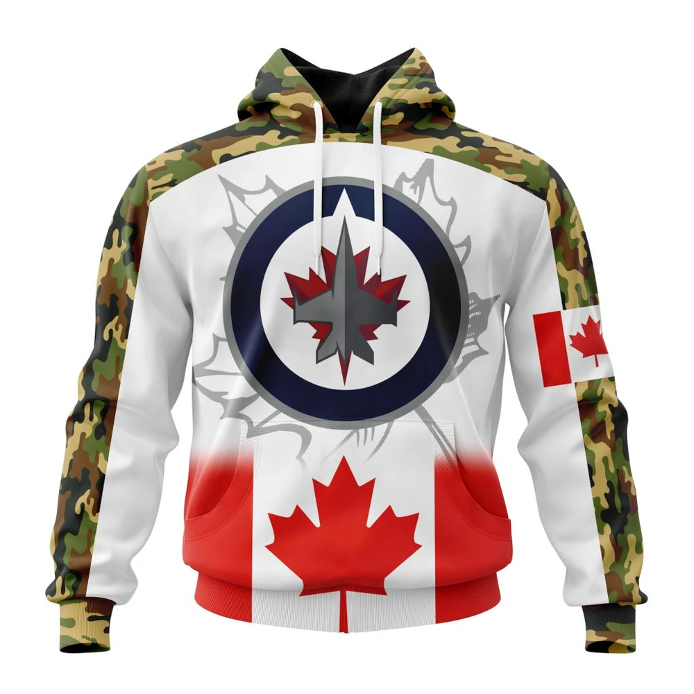 Hoodie NHL Winnipeg Jets, Specialized Design With Our Canada Flag QTNHL080524A3430HD