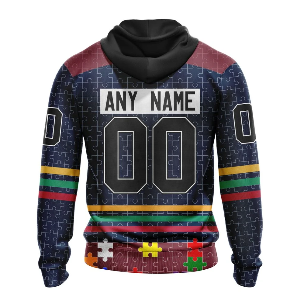 Hoodie NHL Winnipeg Jets, Specialized Fearless Aganst Autism V0122 QTNHL080524A2507HD - Image 2