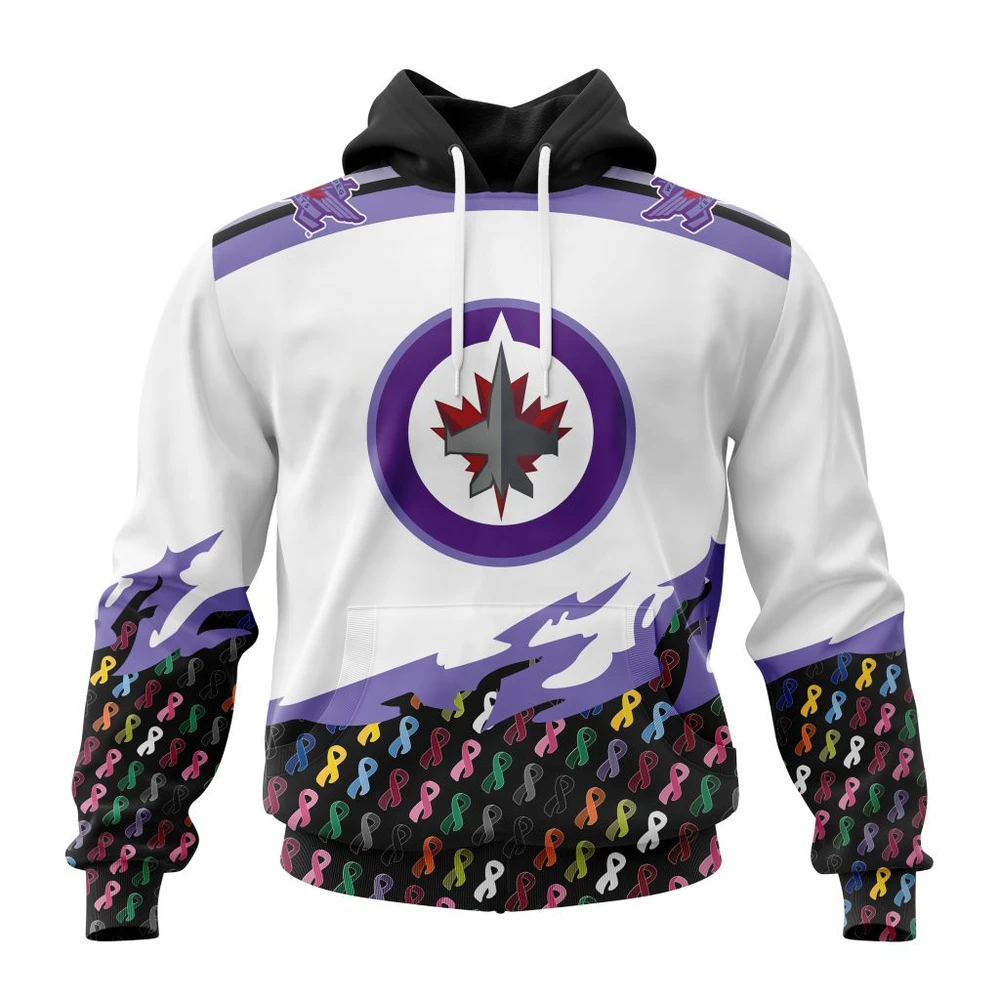 Hoodie NHL Winnipeg Jets, Specialized Kits In October We Stand Together We Can Beat Cancer QTNHL080524A3400HD