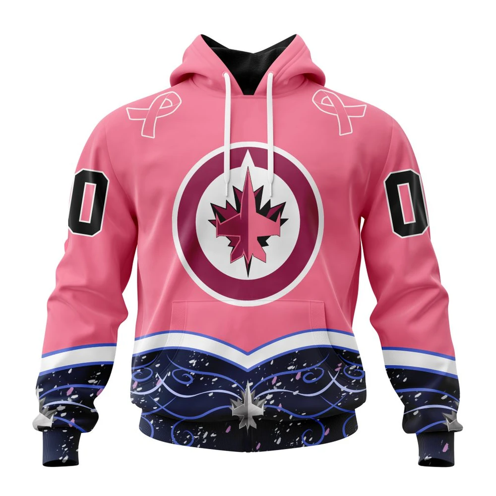 Hoodie NHL Winnipeg Jets, Specialized Unisex For Hockey Fights Cancer QTNHL080524A2811HD