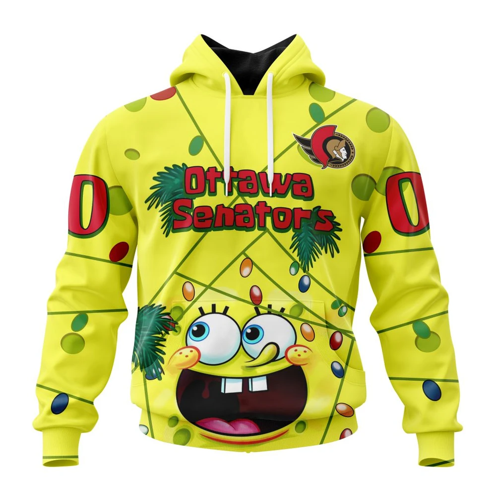 Hoodie Ottawa Senators Specialized Jersey With Spongebob V0122 QTNHL080524A3258HD