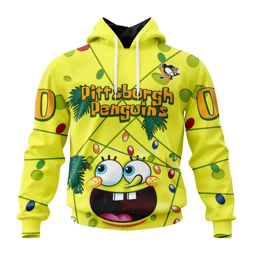 Hoodie Pittsburgh Penguins, Specialized Jersey With Spongebob V0122 QTNHL080524A3256HD