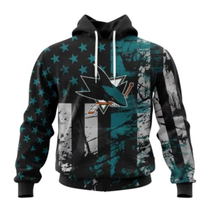Hoodie San Jose Sharks, Specialized Jersey For America QTNHL080524A3224HD