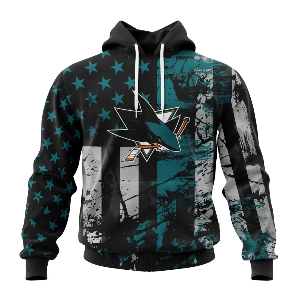 Hoodie San Jose Sharks, Specialized Jersey For America QTNHL080524A3224HD