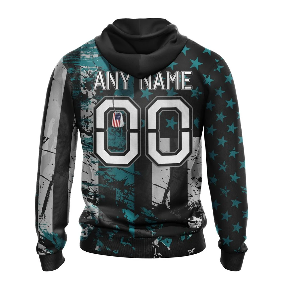 Hoodie San Jose Sharks, Specialized Jersey For America QTNHL080524A3224HD - Image 2
