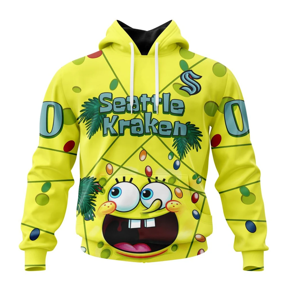 Hoodie Seattle Kraken, Specialized Jersey With Spongebob V0122 QTNHL080524A3254HD