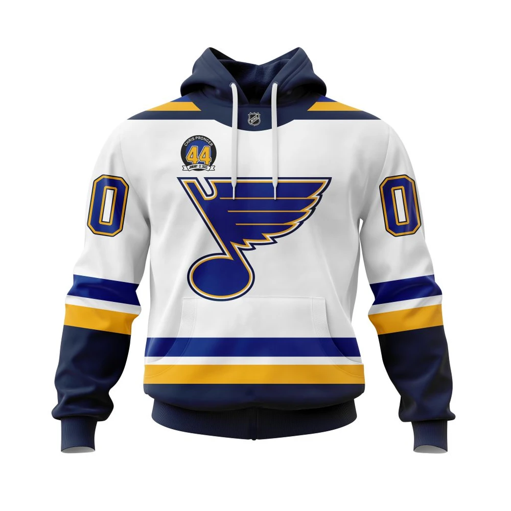 Hoodie St Louis Blues Special Chris Pronger Jersey Retirement, Personalized Name & Number QTNHL080524A3896HD