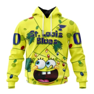 Hoodie St. Louis Blues, Specialized Jersey With Spongebob V0122 QTNHL080524A3253HD