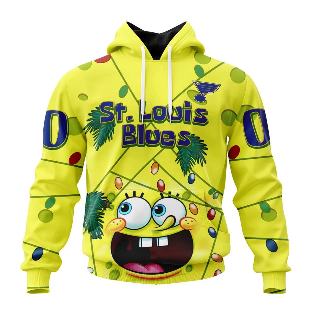 Hoodie St. Louis Blues, Specialized Jersey With Spongebob V0122 QTNHL080524A3253HD