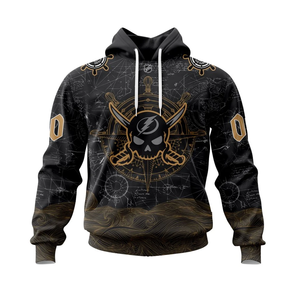 Hoodie Tampa Bay Lightning Gasparilla Pirate Fest, Personalized Name & Number QTNHL080524A3909HD