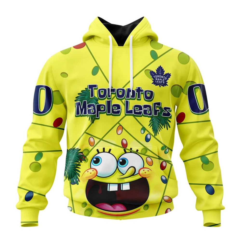 Hoodie Toronto Maple Leafs Specialized Jersey With Spongebob V0122 QTNHL080524A369HD