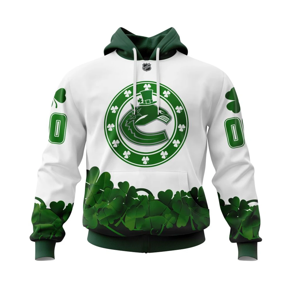Hoodie Vancouver Canucks, Happy St.Patrick Days Jersey V0522 QTNHL080524A3950HD