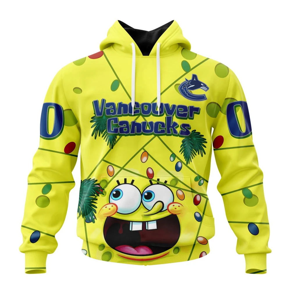 Hoodie Vancouver Canucks Specialized Jersey With Spongebob V0122 QTNHL080524A3250HD