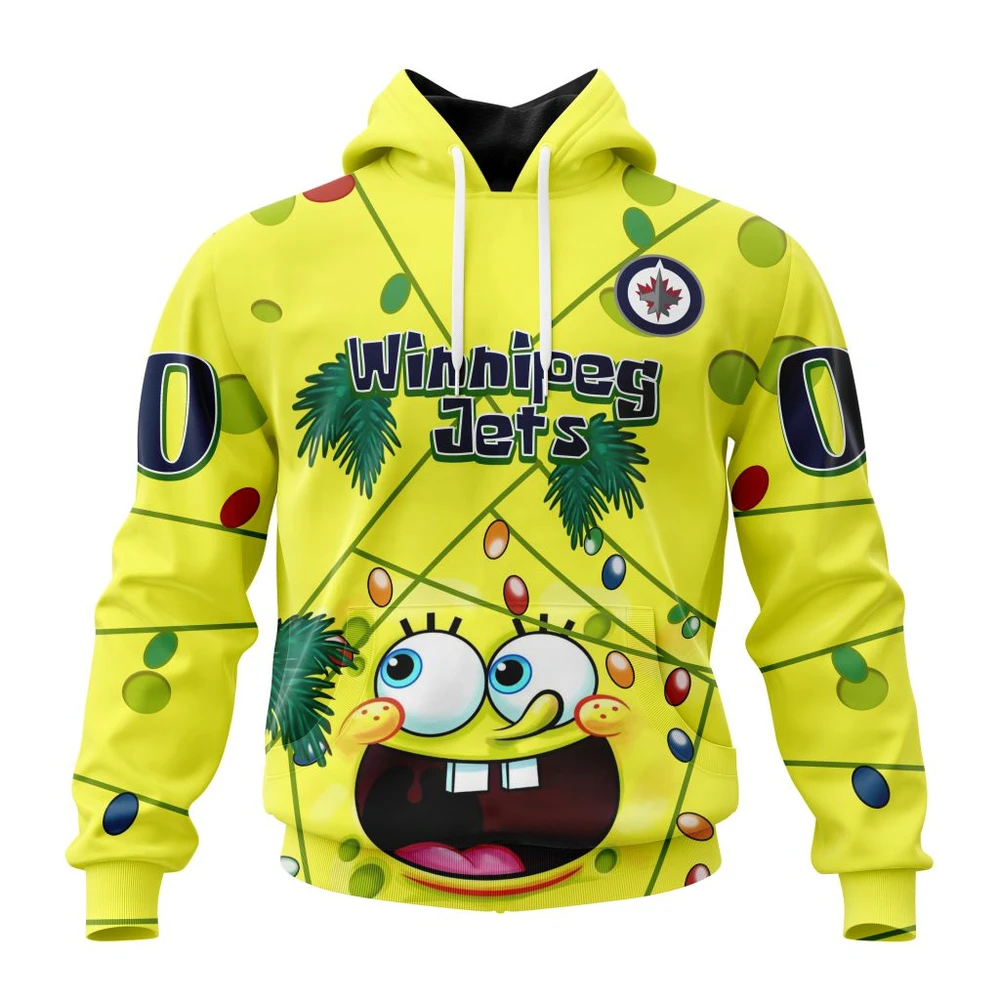 Hoodie Winnipeg Jets Specialized Jersey With Spongebob V0122 QTNHL080524A3248HD