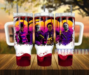 Horror Icons Tumbler - Stainless Steel, Spill-Proof, 40oz Travel Mug