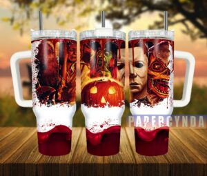 Spooky Halloween Horror Character Tumbler - Stainless Steel Insulated Cup