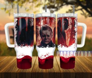 Horror Movie Icon Tumbler - Double Walled, Stainless Steel, 40oz