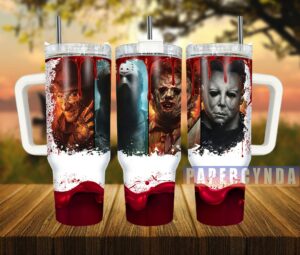 Horror Movie Villains Tumbler - Stainless Steel Insulated Mug
