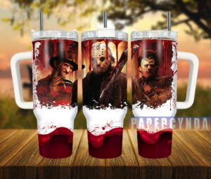 Horror Icons Tumbler - Freddy, Jason & More | Double-Wall Insulated Mug
