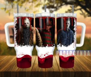 Horror Movie Icons Tumbler - Jason, Freddy, Michael - Perfect for Fans