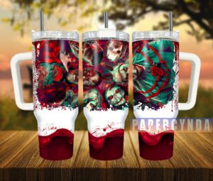 Horror Movie Villains Tumbler - Insulated Travel Mug for Spooky Season