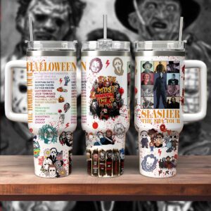 Horror Movie Icons Tumbler Mug - Perfect Halloween Gift for Slasher Fans