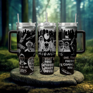 Horror Movie Friends Tumbler - Scary Characters Design - 40oz