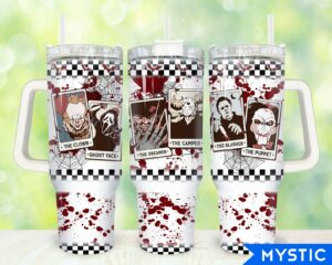 Horror Movie Icon Tumbler - Double-Wall Insulated Cup with Handle & Straw