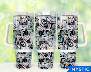 Stylish Comic Art Tumbler with Handle - Perfect for Travel & Home