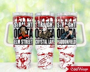 Horror Movie Villains Tumbler - Elm Street, Crystal Lake, Haddonfield