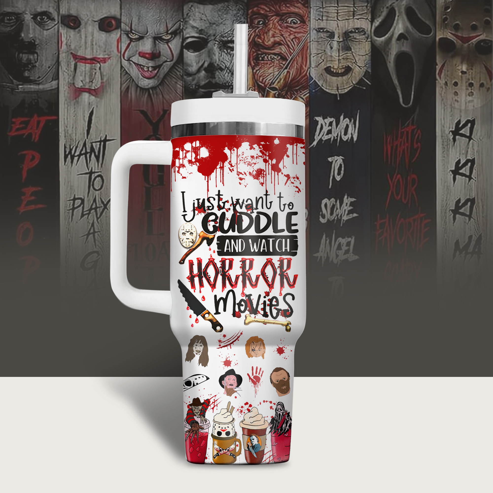 Horror Movie Lovers Mug - Spooky Design for Chilling Movie Nights - Image 2