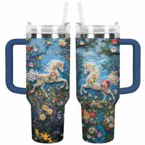 Horse Animal Custom Stanley Quencher 40oz Stainless Steel Tumbler With Handle - Threewoofs