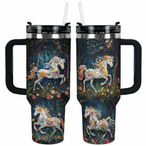 Horse Animal Custom Stanley Quencher 40oz Stainless Steel Tumbler With Handle - Threewoofs