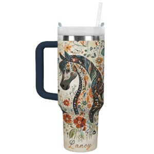 Horse Animal Custom Stanley Quencher 40oz Stainless Steel Tumbler With Handle - Threewoofs