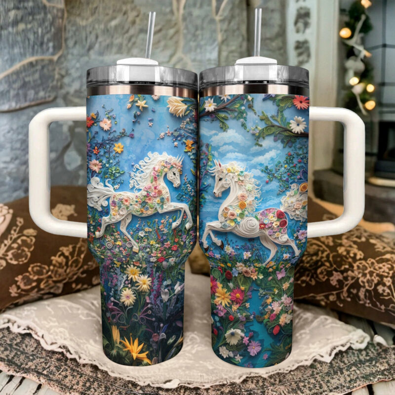 Horse Animal Custom Stanley Quencher 40oz Stainless Steel Tumbler With Handle - Threewoofs - Image 3