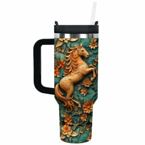 Horse Animal Custom Stanley Quencher 40oz Stainless Steel Tumbler With Handle - Threewoofs