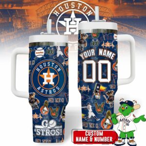 Houston Astros MLB Custom Stanley Quencher 40oz Stainless Steel Tumbler With Handle - Threewoofs