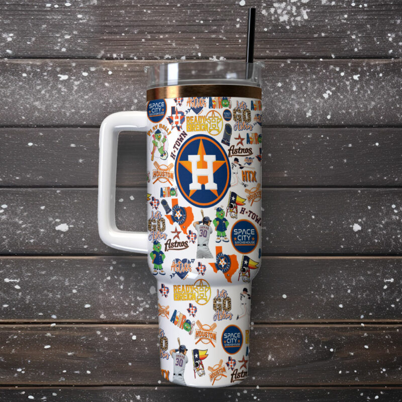 Houston Astros MLB Sports Custom Stanley Quencher 40oz Stainless Steel Tumbler With Handle - Threewoofs - Image 2