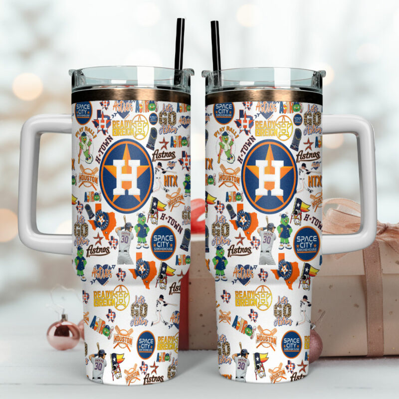 Houston Astros MLB Sports Custom Stanley Quencher 40oz Stainless Steel Tumbler With Handle - Threewoofs - Image 4