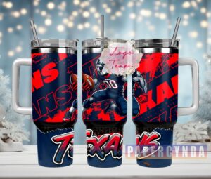 Ultimate Fan Tumbler with Handle & Straw - Football Design