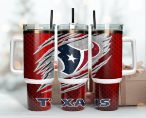 Houston Texans NFL Custom Stanley Quencher 40oz Stainless Steel Tumbler With Handle - Threewoofs