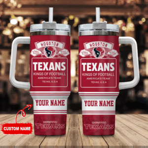 Custom Houston Texans Tumbler with Handle - Personalized NFL Fan Gift