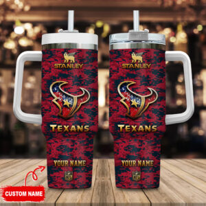 Custom NFL Texans Tumbler with Handle - Personalized & Insulated Mug
