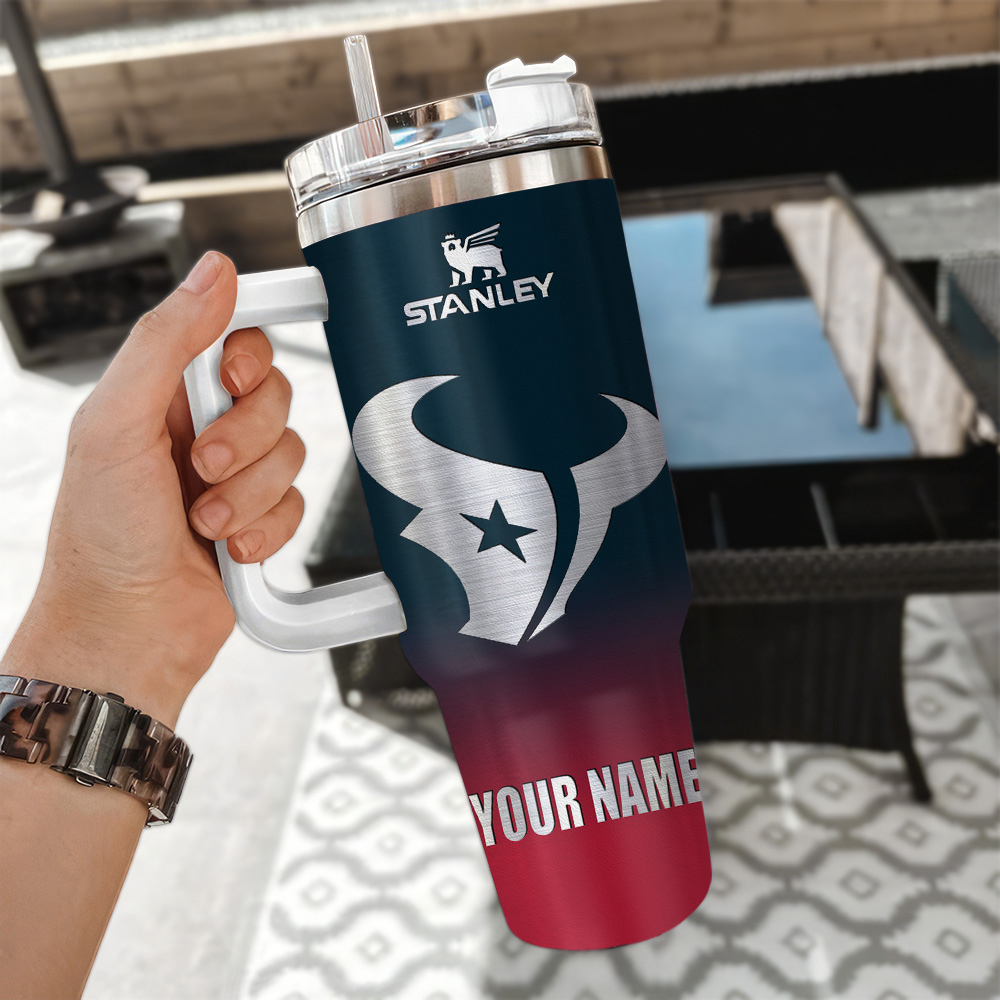 Customizable Houston Texans Tumbler with Handle - Perfect Gift for Fans - Image 3