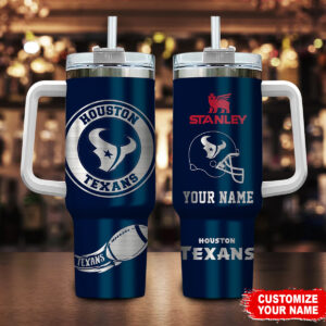 Customizable Houston Texans Tumbler with Handle - Personalized NFL Fan Gift