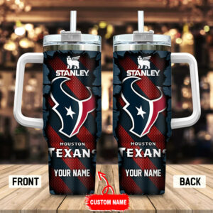 Custom Houston Texans Stanley Tumbler with Handle & Straw - Personalized Fan Gift