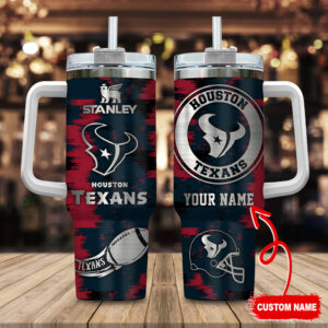 Custom Houston Texans Tumbler with Straw - Personalized NFL Fan Gift
