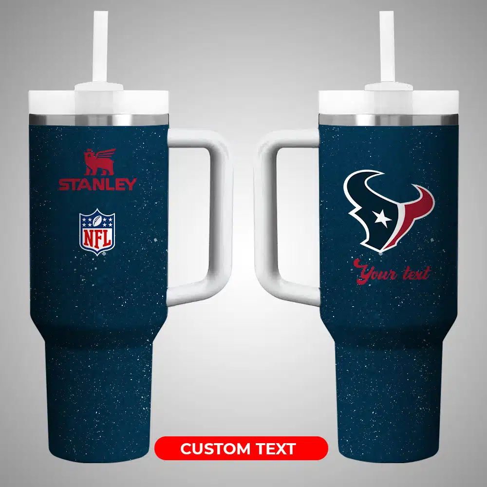 Personalized NFL Tumbler with Handle & Straw - Custom Team Logo & Text