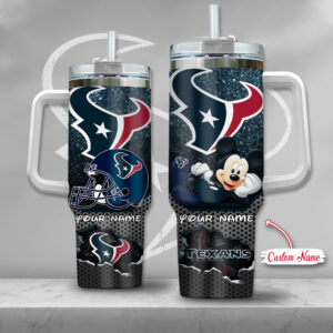 Customizable Mickey Mouse & Football Team Stainless Steel Tumbler with Straw